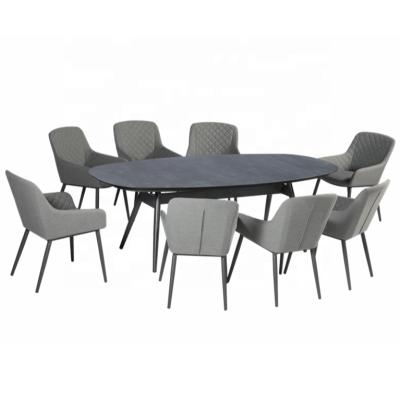 China Latest Design Modern High End Fabric Outdoor Dining Table Set for sale