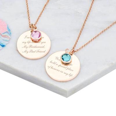 China CLASSIC Stainless Steel Message Disc Personalized Necklace 12 Colored Charm Pendant Necklace for sale