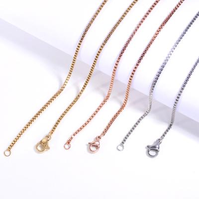 China FASHIONABLE unisex stainless steel box gold 1.5mm Chian necklace for DIY chain for men and women necklace for sale