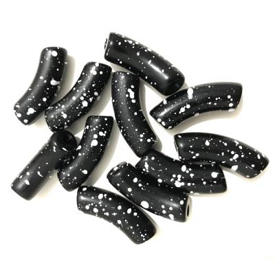 China DIY Snow Graffiti Splatter Tube Beads Random Paint Splatter Loose Beads DIY Jewelry Customized Bracelet Component for sale