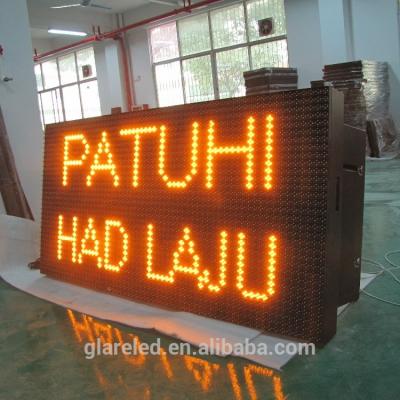 China Outdoor Variable Signage System Digital Message Signs P31.25 Yellow Color LED Signage for sale