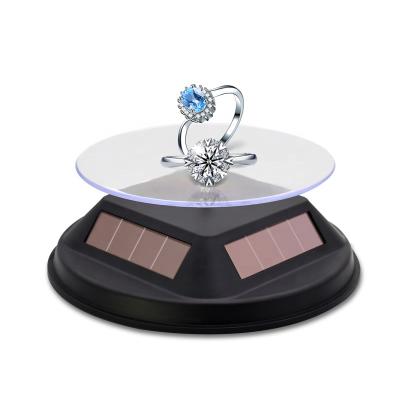 China 12cm SO-12 Solar and Battery Operated Mobile Phone Watch Jewelry Display Stand Accessory Turntable for sale