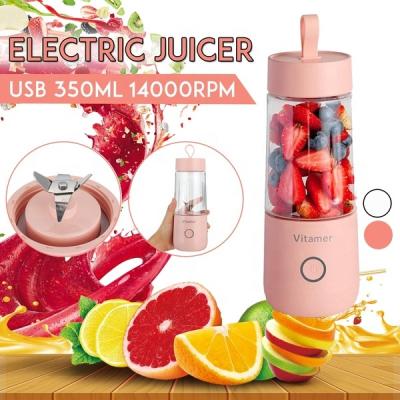 China 350ml Mini Portable Electric Fruit Juicer Smart USB Rechargeable Easy Handling Smoothie Maker for sale