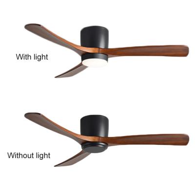 China With Knock Down Function Flush Mount Ceiling Fan With Light Home 3 Blade Decoration Chinese Ceiling Fans With Light 220v Customized 110v Wood Fan for sale