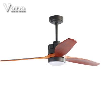 China With Knock Down Function Energy Saving Ventilation 3 Color Led Ceiling Fan With Light Electric Indoor Natural Wood Blades Low Power Ceiling Fans for sale