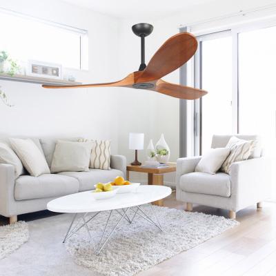 China With Knock Down Function 60inch Ceiling Fan High Quality Manufacturer DC Motor 3 Solid Wood Blades 60 Decorative In Ceiling Fan With Remote Control for sale