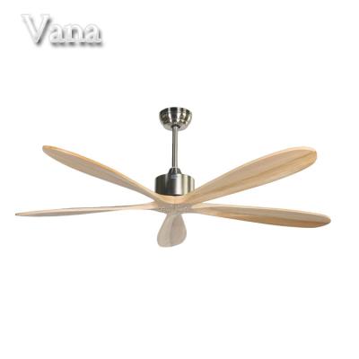 China With Knock Down Function 5 Ceiling Fans 52inch Wooden Blade 60 Inch DC High Velocity Ceiling Fan Modern Indoor Ceiling Fan 5 Blades Remote Control for sale