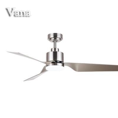 China With Knock Down Function 52 Ceiling Fan With Modern Light Control Stainless Steel Nickel Blade 220v Ceiling Fan for sale