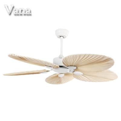 China For Ceiling Fan 52 Inch 5 Blade Tropical Rattan Palm Leaf Beach Island Turkey Palm Leaf Ceiling Fan for sale