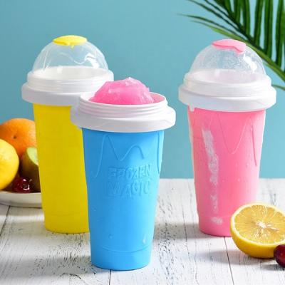 China 21*10.5cm Innovative Silicone Frozen Mold Viable Wholesale Ice Cream Maker Soggy Cup With Lid for sale