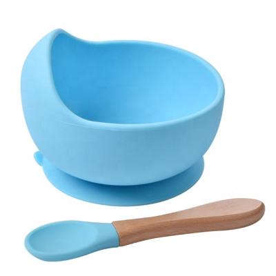 China Wholesale Bpa Free Acceptable Baby Customization Suction Cup Silicone Feeding Bowl With Spoon for sale