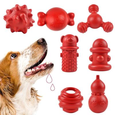 China Stocked Acceptable Wholesales Customization Dog Chew Toys Eco-friendly Durable Rubber Food Grade Chew Pet Toys for sale