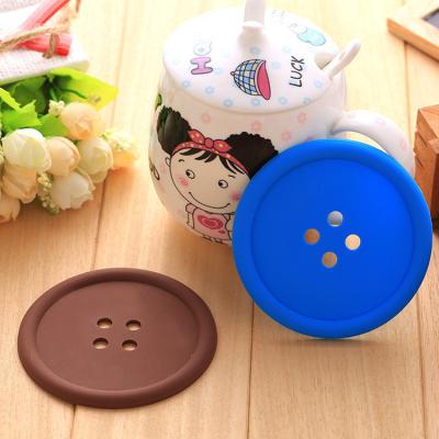 China Viable Custom Durable Coffee Tea Cup Coaster Tether Design Round Silicone Cup Heat Resistant Cute Mat for sale