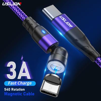 China Usb Cable Type-C USLION 540 Magnetic USB C To Type C PD 60W Cable For MacBook Quick Charge 4.0 USB-C Fast Charging Cordfor Samsung for sale