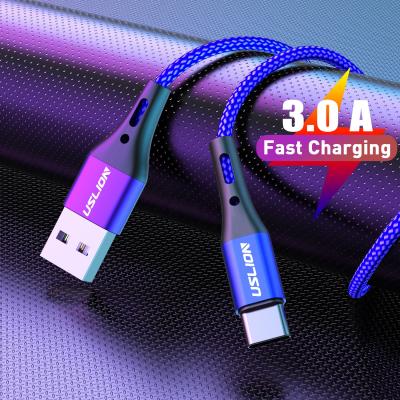 China USLION Data Transmission Type C to USB 3a Charging Phone Charging USB Cable Data Cable Portable Fast Charging for sale