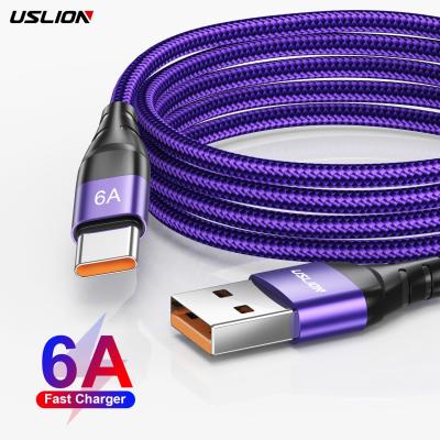 China Fast Type C Cable Charger Mobile Phone Fast Charge 5A 3A USB Cable Type 6A 66W USB Data Transmission USLION 2 6A Charging+Data Type C Micro USB Cable For Huawei for sale