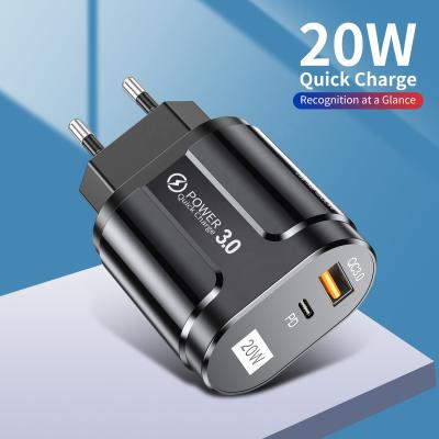 China USLION 2021 Quick Charger QC 3.0 New Arrivals 20W USB C Palladium Portable Wall Fast Charger Mobile Phone Charger For iPhone 12 for sale