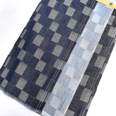 China Checker Design Kids And Jean Skirt Non Elastic Jacquard Denim Fabric for sale