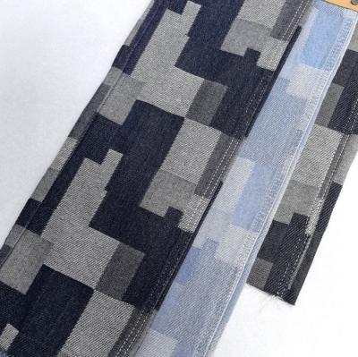 China Checker irregular Jacquard tecido impresso Denim não elástico para crianças Jean saia à venda