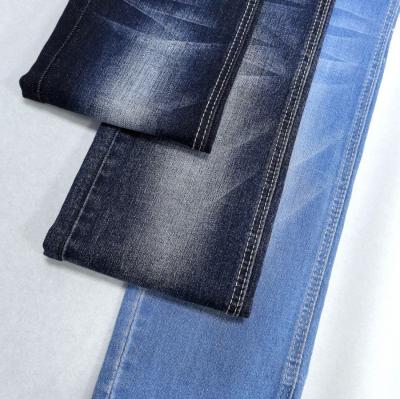 China Warp Slub Cotton Spandex Donkerblauwe Jean Stof 8,6 oz Garens Geverfd Patroon Te koop