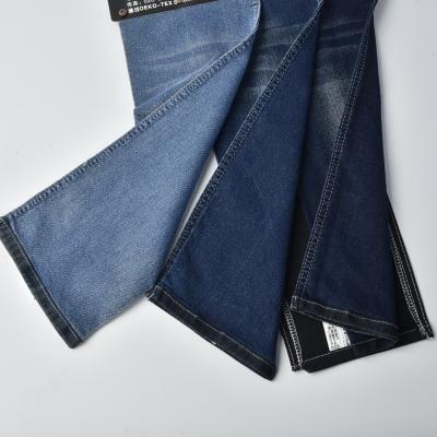 China Gewebt 8,6 Unzen Baumwolle Polyester Spandex Denim Stretch Denim Material Dunkelblau zu verkaufen