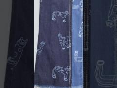 Printed 100% cotton denim fabric for kids jeans