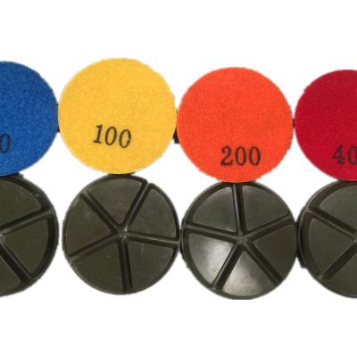 China High Performance Guaranteed Grade 4 Sole 3 Inch Diamond Resin Dry And Wet Polishing Polishing Pads For Floor for sale