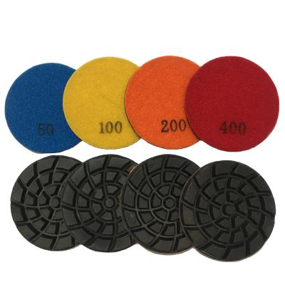 China Wet Grinding Polish Pad For Buffalo 400 Series Concrete Grit 4 Inch Diamond Grinder Concrete Pads Wet Polish Pad for sale