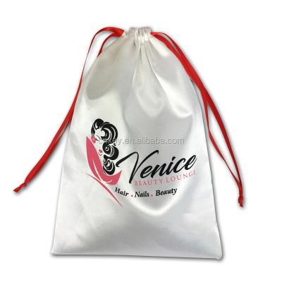 China HAIR EXTENSION Wig Tag Hair Bundle Wrapping Bag Gift Bag Custom Satin Hair Extension Wrapping Bag for sale