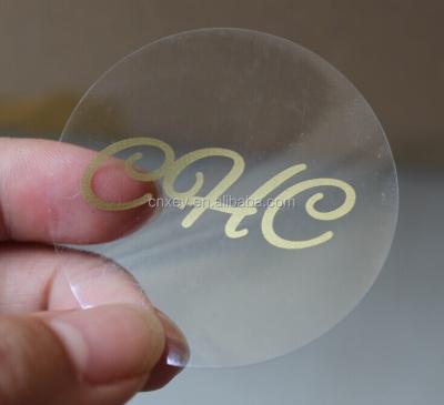 China Waterproof Transparent Adhesive Clothing Label Private Label Round Sticker Custom Clear PVC Packing Sticker for sale