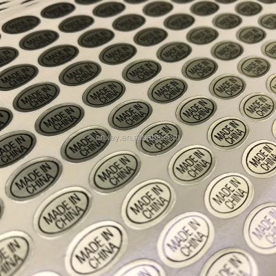 China Waterproof Custom Oval Shape Sticker Label Clear PVC Sticker 9x13mm 