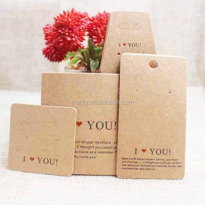 China Custom Earring Display Earring Display Cards Logo Jewelry Necklace Earring Cards I Love You for sale