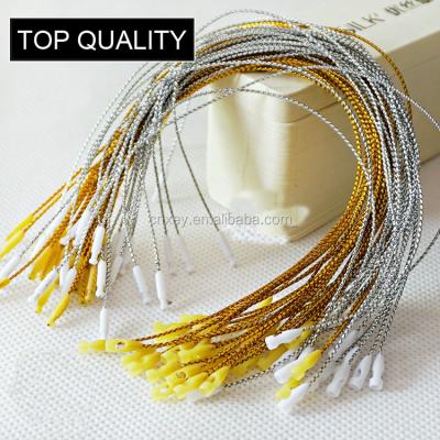 China Sustainable Good Quality Slogan String Polyester Tag Tag Hang Tag Gold Silver Rope For Clothing for sale