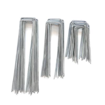 China Flat Grass Pegs Lawn Turf Coconut Mats Nails Bird Netting Pegs Geotextile Pegs for sale