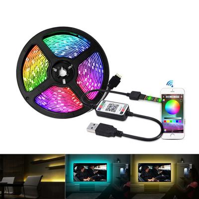 China High Quality Theme Park 1m 3m 4m 5m App Control Strip Light 5050 RGB 2m Backlight 5v Usb TV Led Light Bar for sale