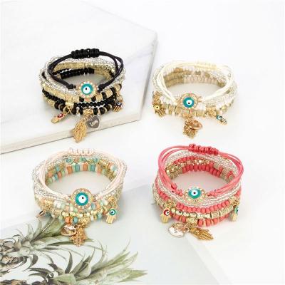 China Brazaletes de pulsera 2021 pulseras de mujer y de conjuntos de cuentas mal de ojo scam de bohemio de seNoras de personalizada de joyeria de pulsera de la BOHEMIA for sale