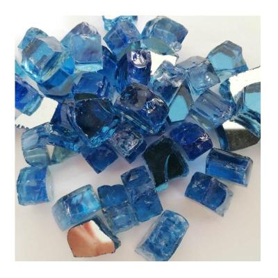 China Eco - Friendly Reflective Fire Glass Chimney Glass For Fire Pot Luminous Crushed Fire Pit Glass for sale