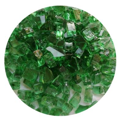 China Eco-friendly green green fireglass dark blue fire glass media for sale