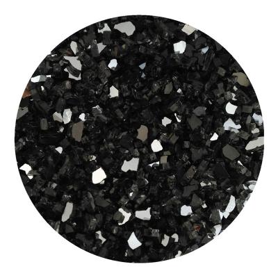 China Eco-friendly Premium Black Reflective Fire Glass Fire Glass For Fire Pit for sale