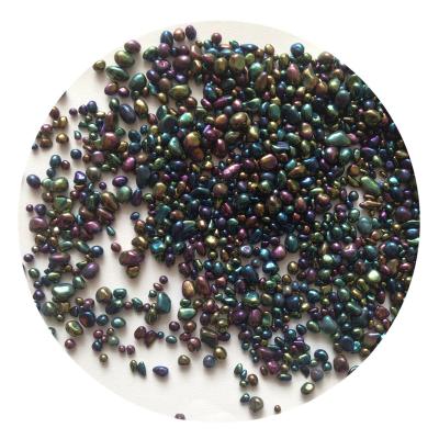 China Black Iridescent Interiors 2-4mm Irregular Glass Beads Eco - Friendly Swimming Pool for sale