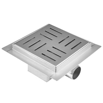 China Modern Customize Square Floor Drain Anti Smell Floor Drain SUS304 Stainless Steel Linear Tile Insert Bathroom Shower Square Floor Drain for sale