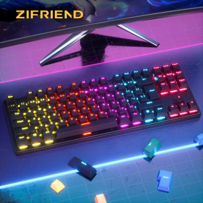 China Wholesale Custom Wireless Switch 87 Keys Mini ZF RGB OUTEMU Laser Gaming Arabic Backlit Mechanical Keyboard for sale