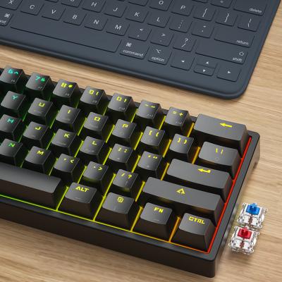 China BT 60% Hot Key hotswap 61 mecanic gaming Anti-ghosting 61 RGB gamer swap mechanical keyboard teclado for sale