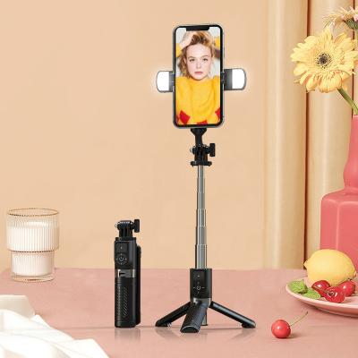 China P08D Mini Portable Fashion Folding Detachable Selfie Stick, Wireless Controller Flexible Selfie Stick Tripod with TWO Fill Lights for sale