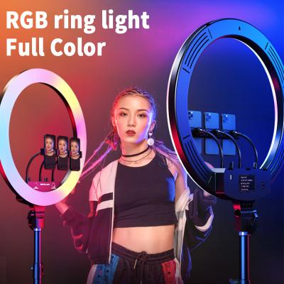 China 18 Inch Large Smart Remote Control PORTABLE RGB LED Phone Beauty Makeup Lighting Photo Show Ring Light For Youtube Live 18 Inch for sale