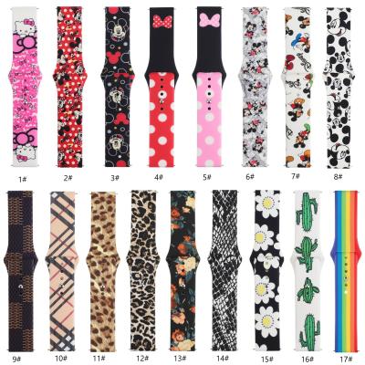 China Kitty Mickey Minnie Wristband 40mm 44mm Adjustable Mouse Band Buckle Watchband For Apple Watch Bands Silicone for sale