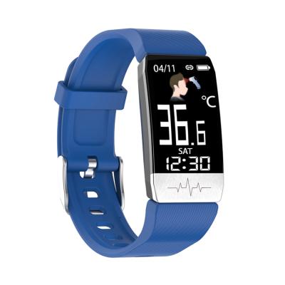 China New Touch Screen Watch Measurement Body Temperature T1S ECG Heart Rate Blood Pressure Smart Wristband for sale