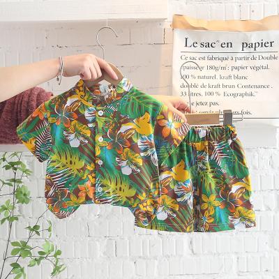 China Wholesale 2 Piece Boy Clothing Set Wind Sandy Beach Shorts Sleeve Shorts Summer Hawaiian Girl Casual Clothing Sets for sale