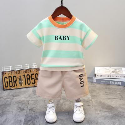 China Wholesale Cotton Summer Check Shirt Girls Boy Clothing Set Baby Plaid Style Casual Jeans Shorts Sleeve 2 Piece Set for sale