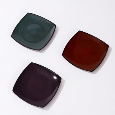 China Sustainable Ceramic Fruit Bread Dish Kitchen Square Bread Dish Hotel Bread Dish Cutlery Baking Products for sale